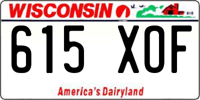 WI license plate 615XOF