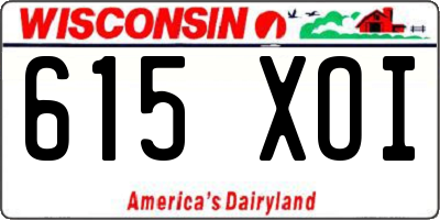 WI license plate 615XOI