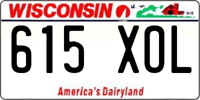 WI license plate 615XOL
