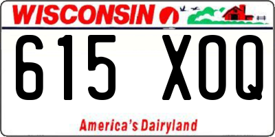 WI license plate 615XOQ