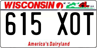 WI license plate 615XOT