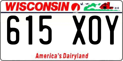 WI license plate 615XOY