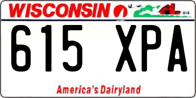 WI license plate 615XPA