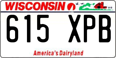 WI license plate 615XPB
