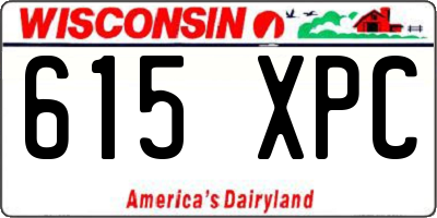 WI license plate 615XPC