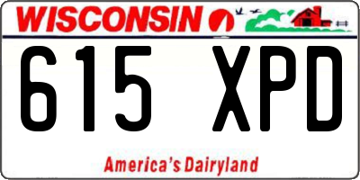 WI license plate 615XPD