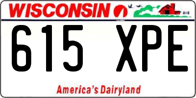 WI license plate 615XPE