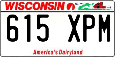 WI license plate 615XPM