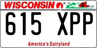 WI license plate 615XPP