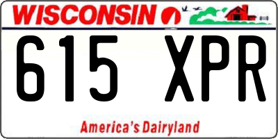 WI license plate 615XPR