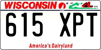 WI license plate 615XPT