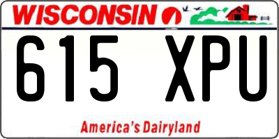 WI license plate 615XPU