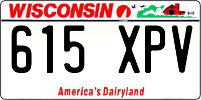 WI license plate 615XPV