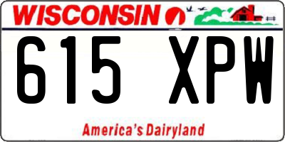 WI license plate 615XPW