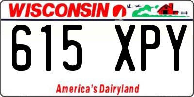 WI license plate 615XPY