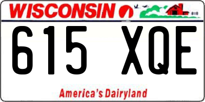 WI license plate 615XQE