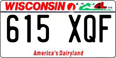 WI license plate 615XQF