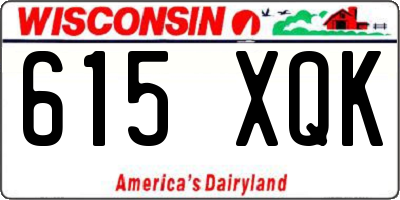 WI license plate 615XQK