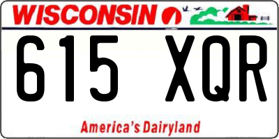 WI license plate 615XQR