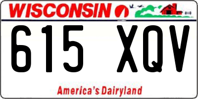 WI license plate 615XQV