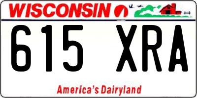 WI license plate 615XRA