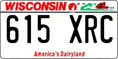 WI license plate 615XRC