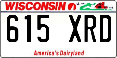 WI license plate 615XRD