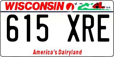 WI license plate 615XRE