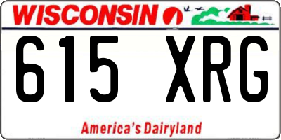 WI license plate 615XRG