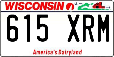 WI license plate 615XRM