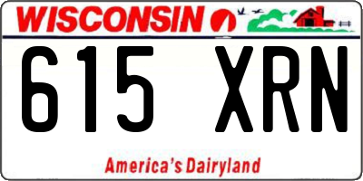 WI license plate 615XRN