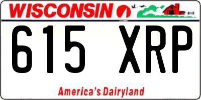 WI license plate 615XRP