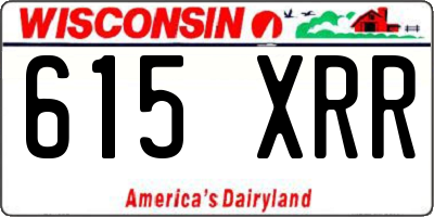 WI license plate 615XRR