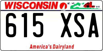 WI license plate 615XSA