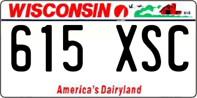 WI license plate 615XSC