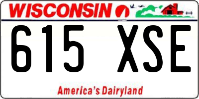 WI license plate 615XSE