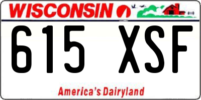WI license plate 615XSF