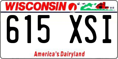 WI license plate 615XSI
