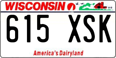 WI license plate 615XSK