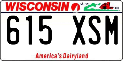 WI license plate 615XSM