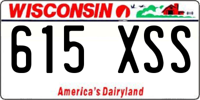 WI license plate 615XSS