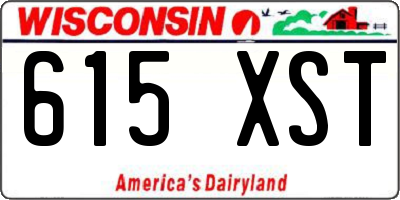 WI license plate 615XST