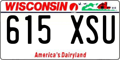 WI license plate 615XSU