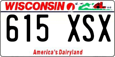 WI license plate 615XSX