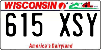 WI license plate 615XSY