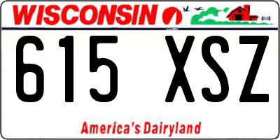 WI license plate 615XSZ