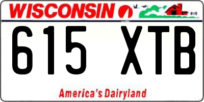 WI license plate 615XTB