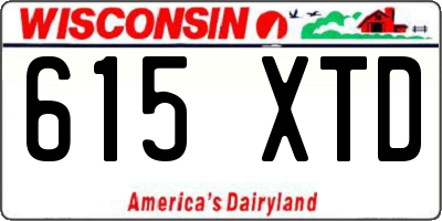 WI license plate 615XTD