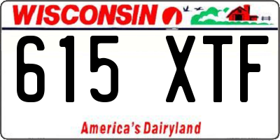 WI license plate 615XTF