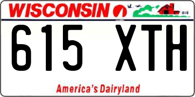 WI license plate 615XTH
